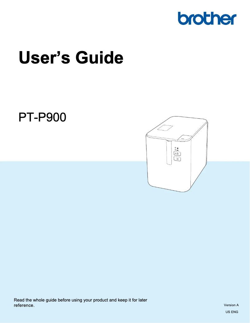 Imagen de la primera página del manual del dispositivo P-Touch PT-P900c