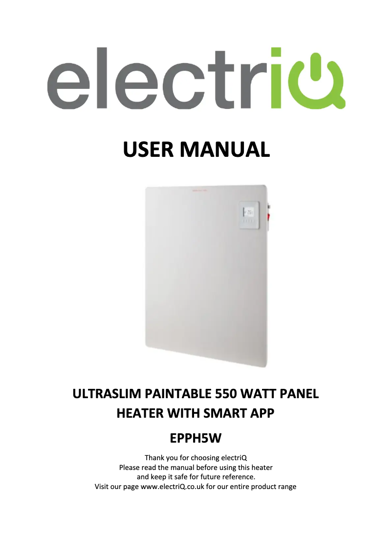 Página 1 del manual Manual de usuario ElectriQ EPPH5W