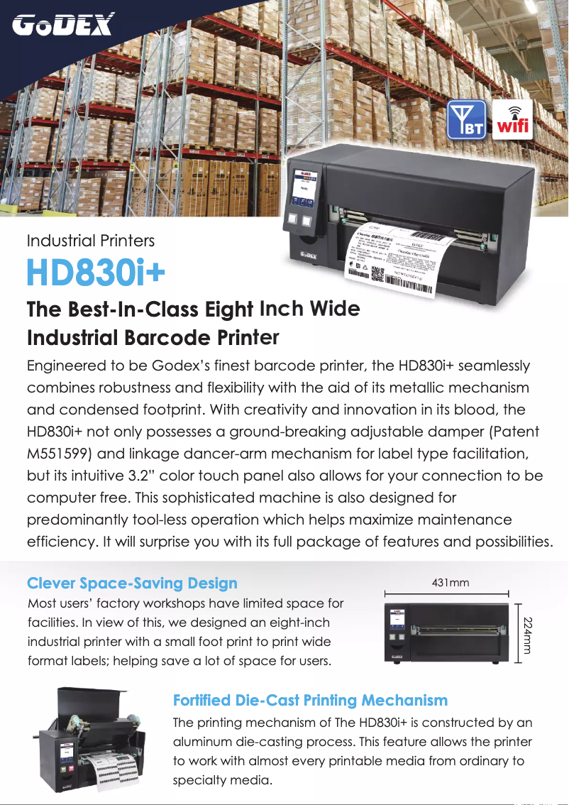 Página 1 del manual Folleto Godex HD830i+