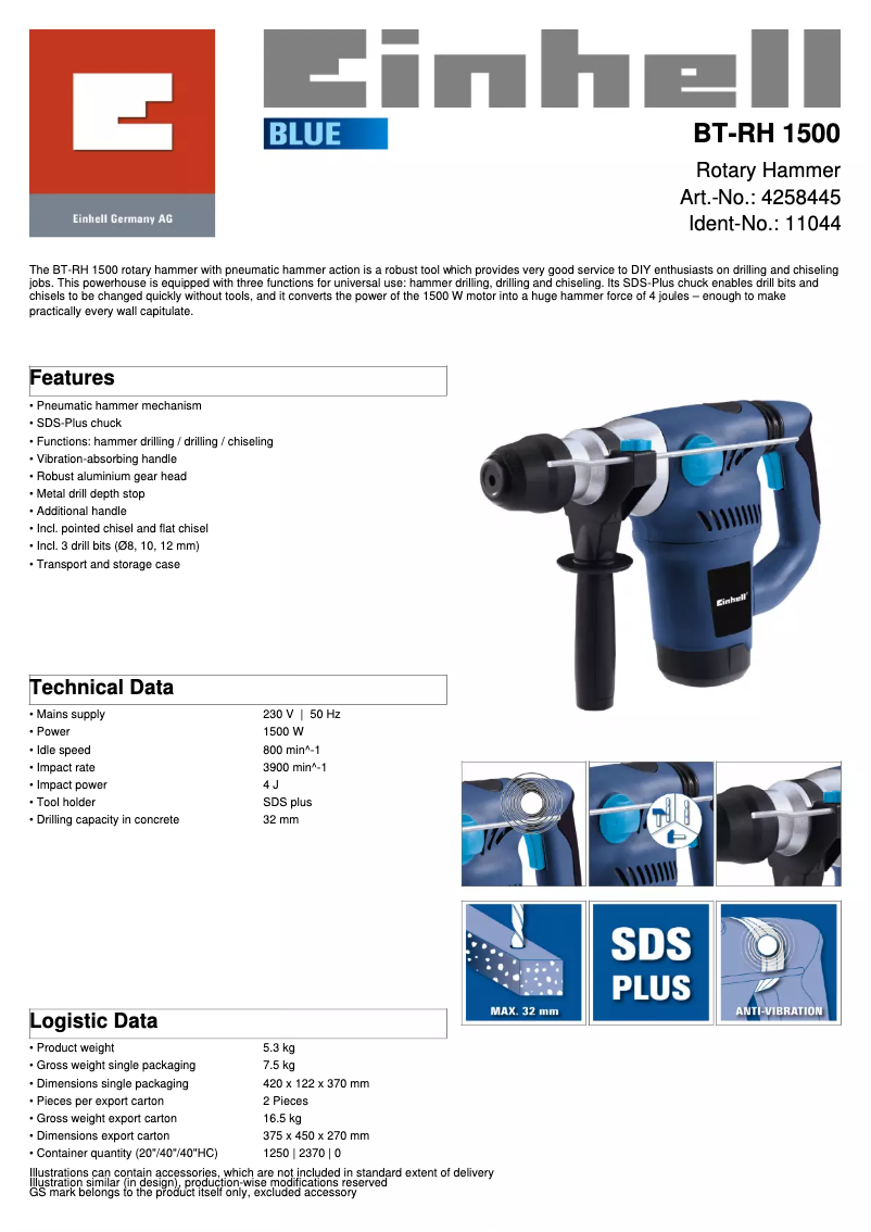 Imagen de la primera página del manual del dispositivo BT-RH 1500