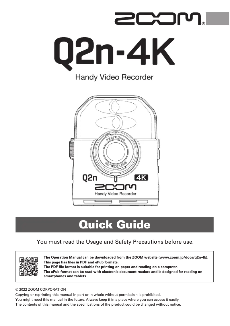 Imagen de la primera página del manual del dispositivo Q2n-4K
