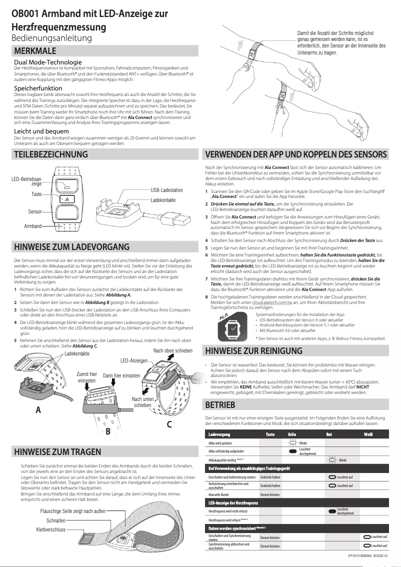 Imagen de la primera página del manual del dispositivo OB001
