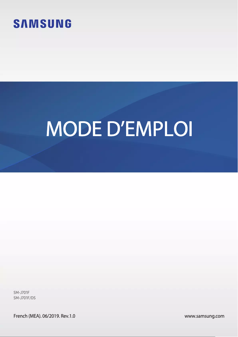 Imagen de la primera página del manual del dispositivo Galaxy J7 Core