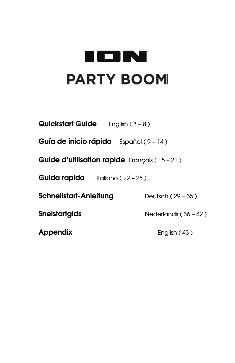 Página nº 1 - Manual de usuario ION Party Boom