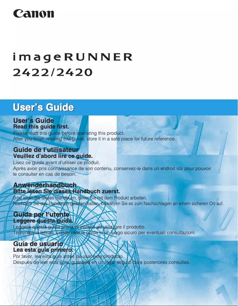 Página 1 del manual Manual de usuario Canon imageRUNNER 2420