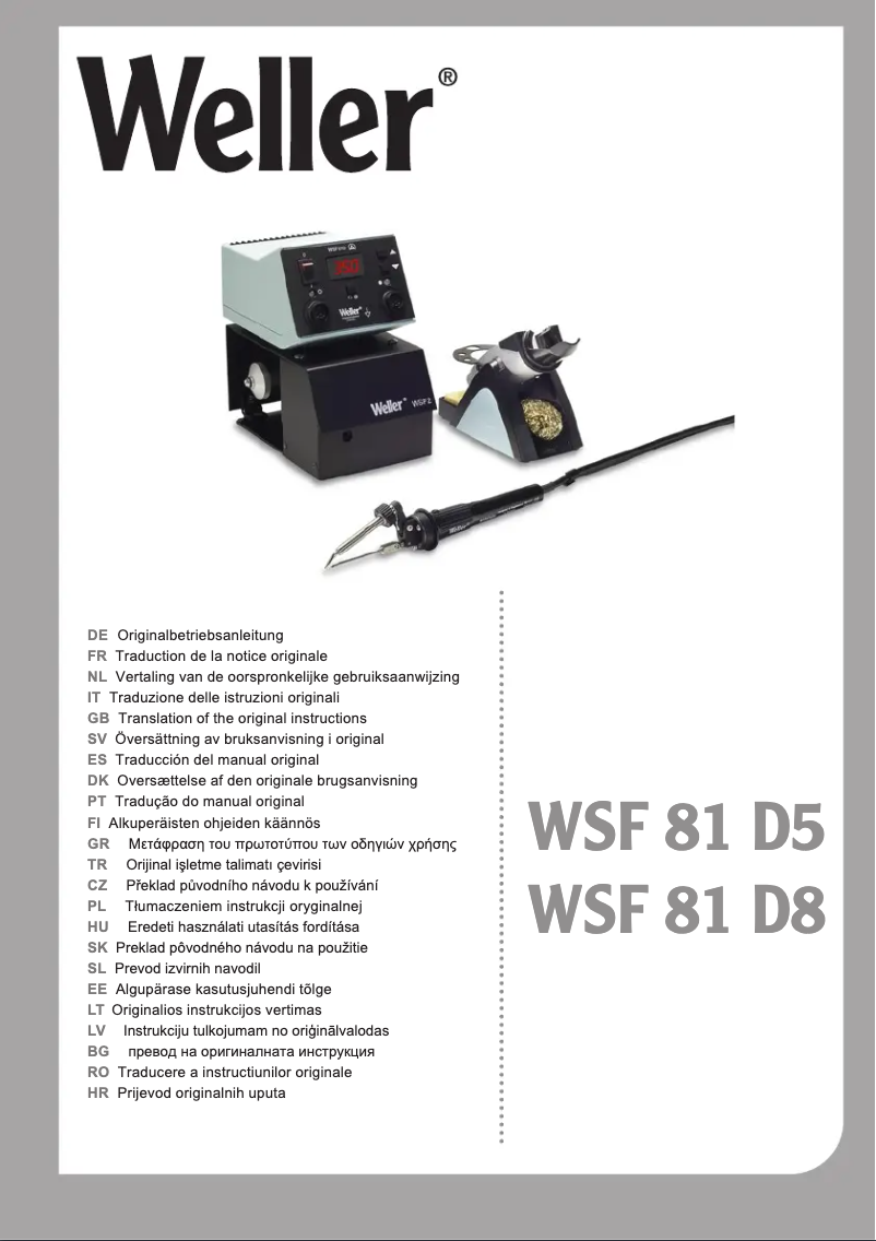 Página 1 del manual Manual de usuario Weller WSFP 5