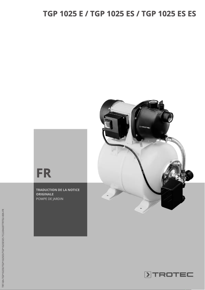 Imagen de la primera página del manual del dispositivo TGP 1025 E