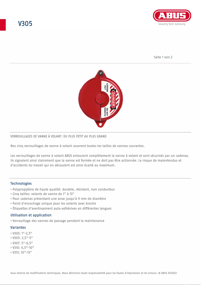 Imagen de la primera página del manual del dispositivo V313