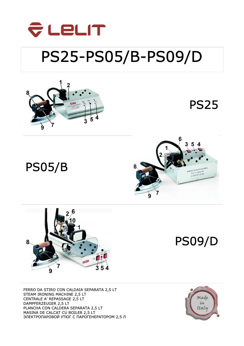 Imagen de la primera página del manual del dispositivo PS05/B
