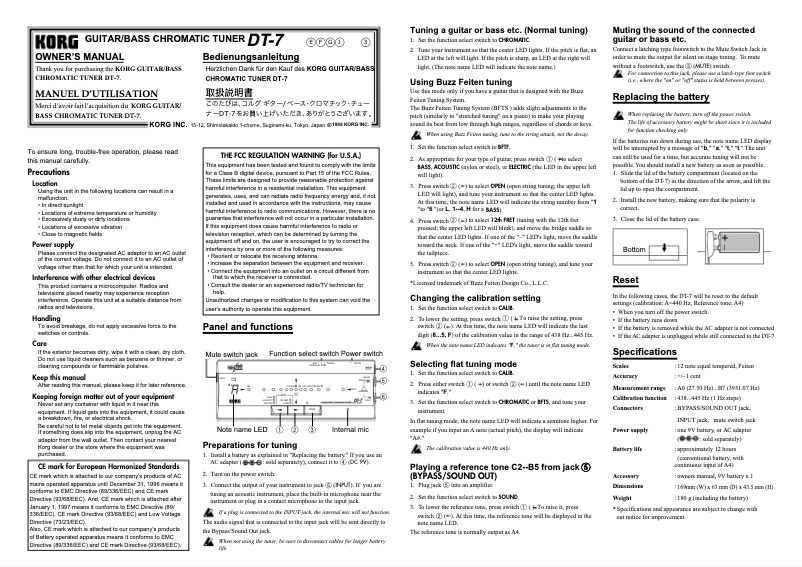 Imagen de la primera página del manual del dispositivo DT-7
