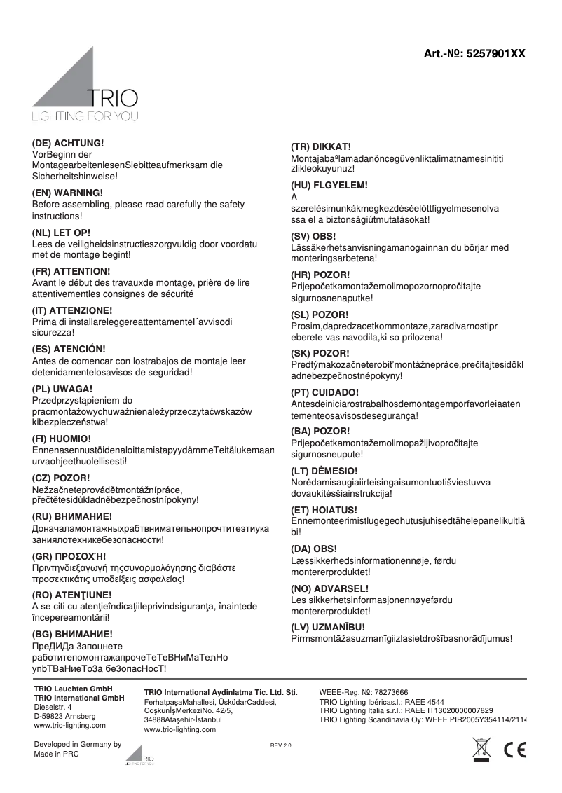 Imagen de la primera página del manual del dispositivo Donna 525790107