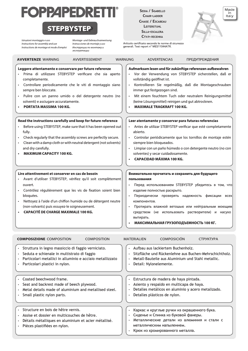 Página 1 del manual Manual de usuario Foppapedretti StepByStep