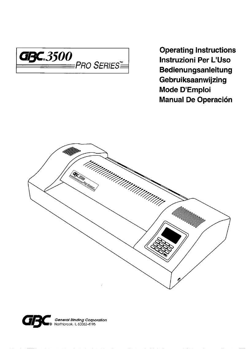 Imagen de la primera página del manual del dispositivo HeatSeal ProSeries 3500LM