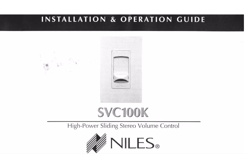 Página nº 1 - Manual de usuario Niles SVC100K