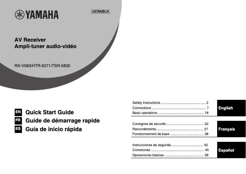 Página 1 del manual Manual de usuario Yamaha TSR-5830
