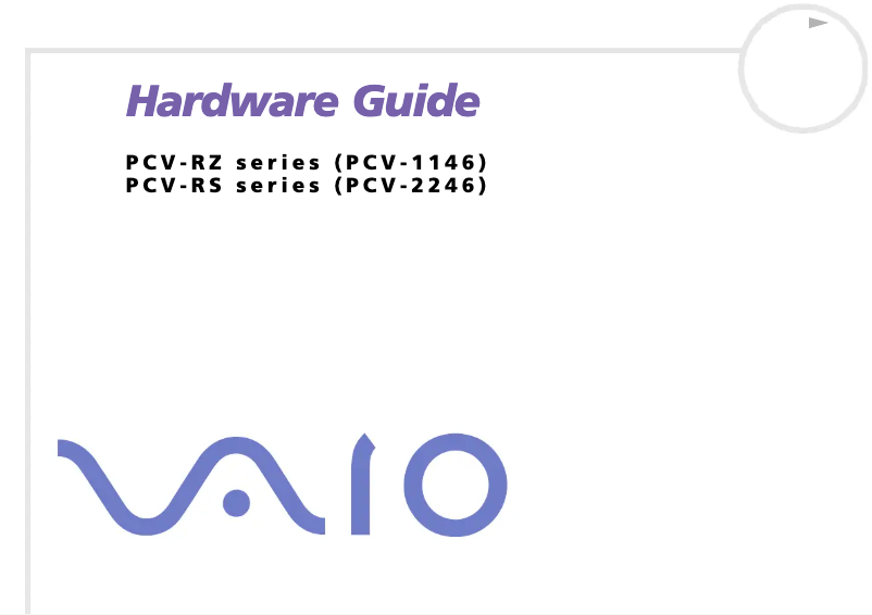 Imagen de la primera página del manual del dispositivo Vaio PCV-RZ502P
