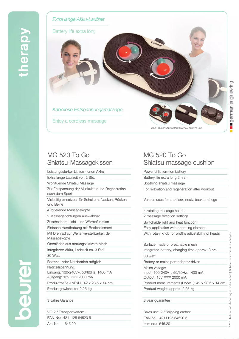 Imagen de la primera página del manual del dispositivo MG 520