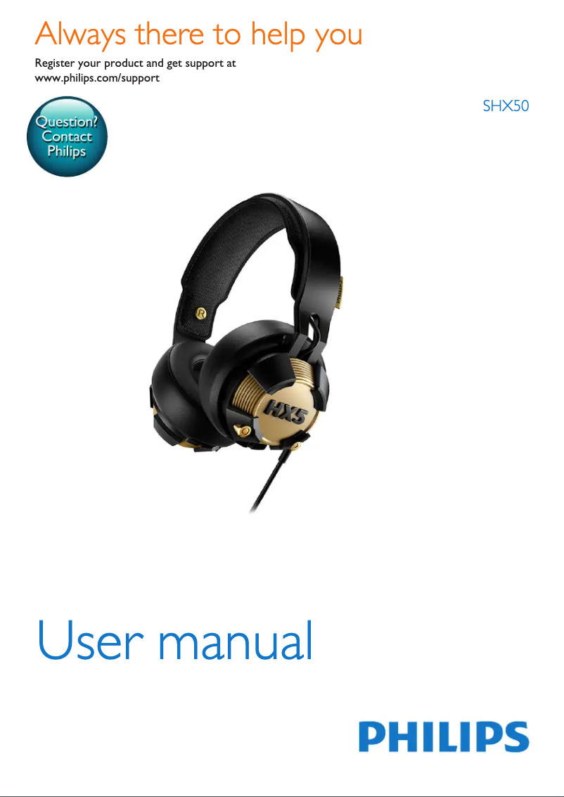 Imagen de la primera página del manual del dispositivo SHX50