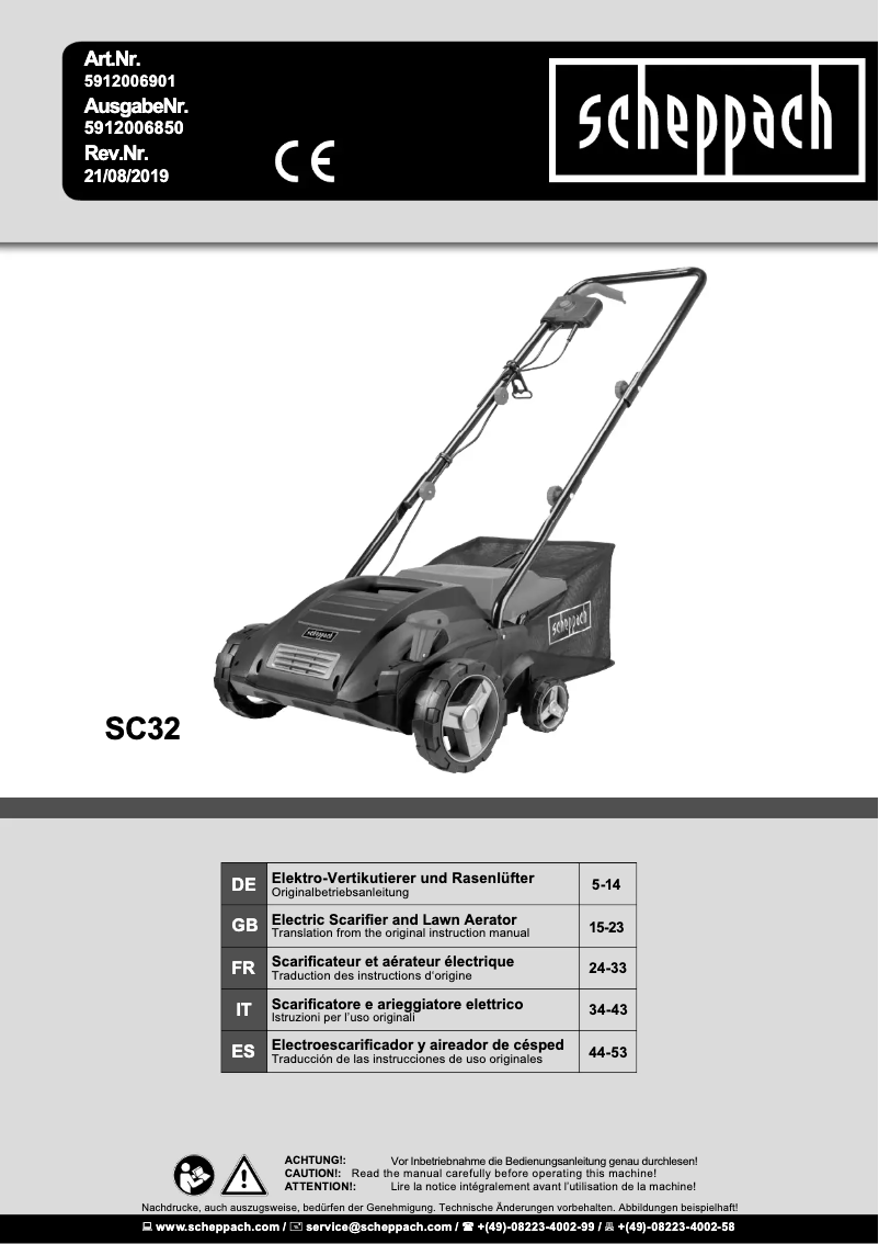 Imagen de la primera página del manual del dispositivo SC32