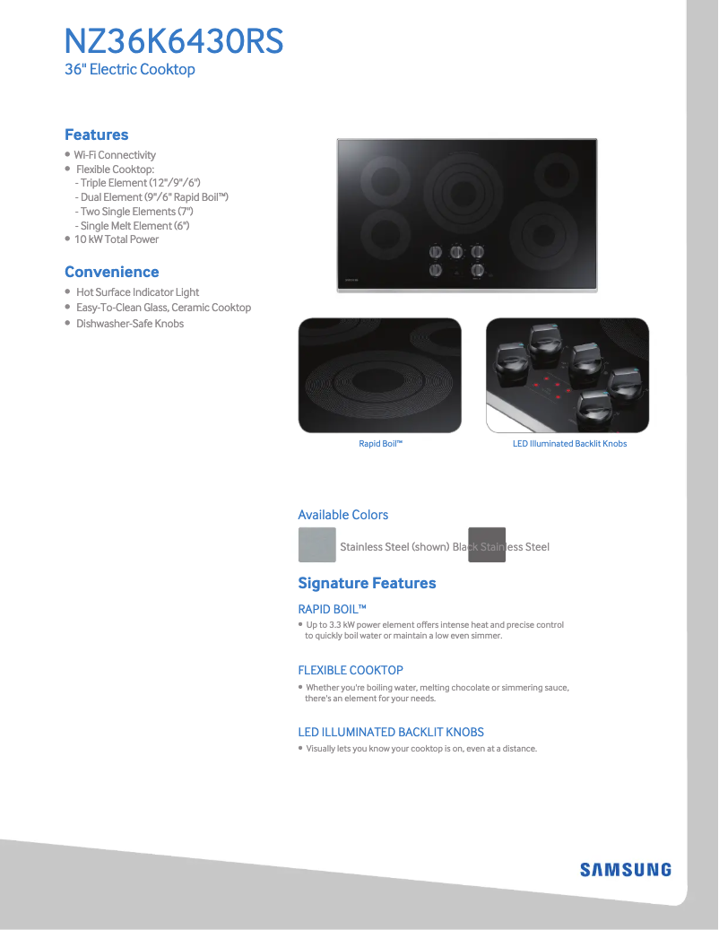 Imagen de la primera página del manual del dispositivo NZ36K7570RG