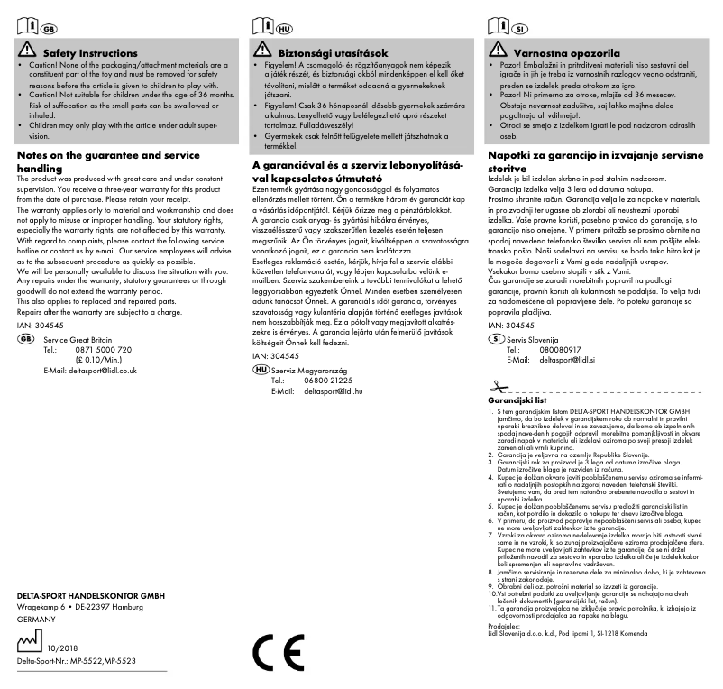 Imagen de la primera página del manual del dispositivo IAN 304545