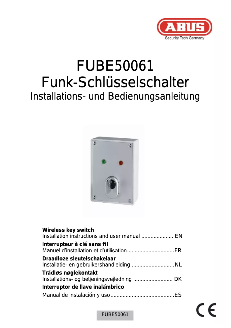 Imagen de la primera página del manual del dispositivo FUBE50061