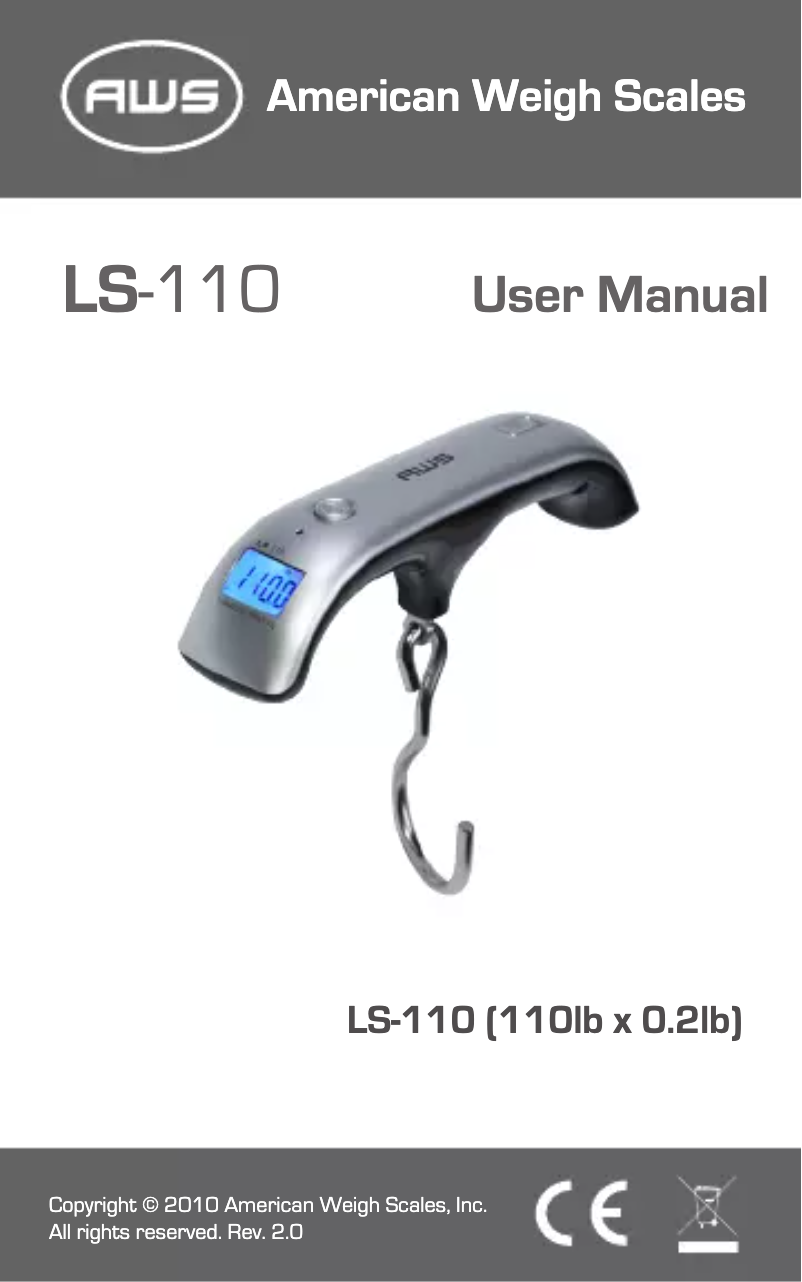 Página 1 del manual Manual de usuario American Weigh Scales LS-110