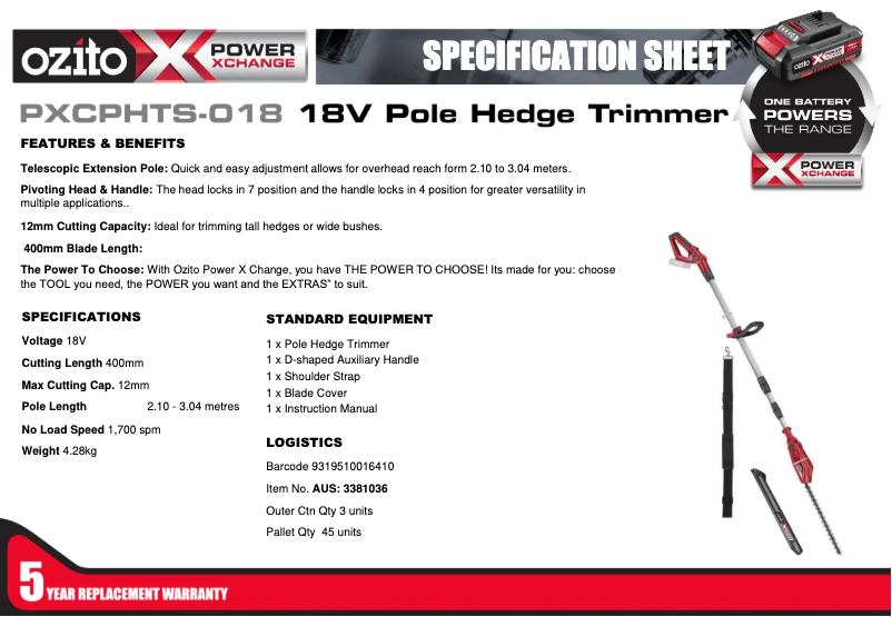 Imagen de la primera página del manual del dispositivo PXCPHTS-018