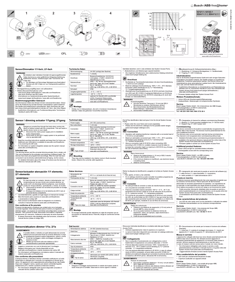 Imagen de la primera página del manual del dispositivo 2CKA006220A0015