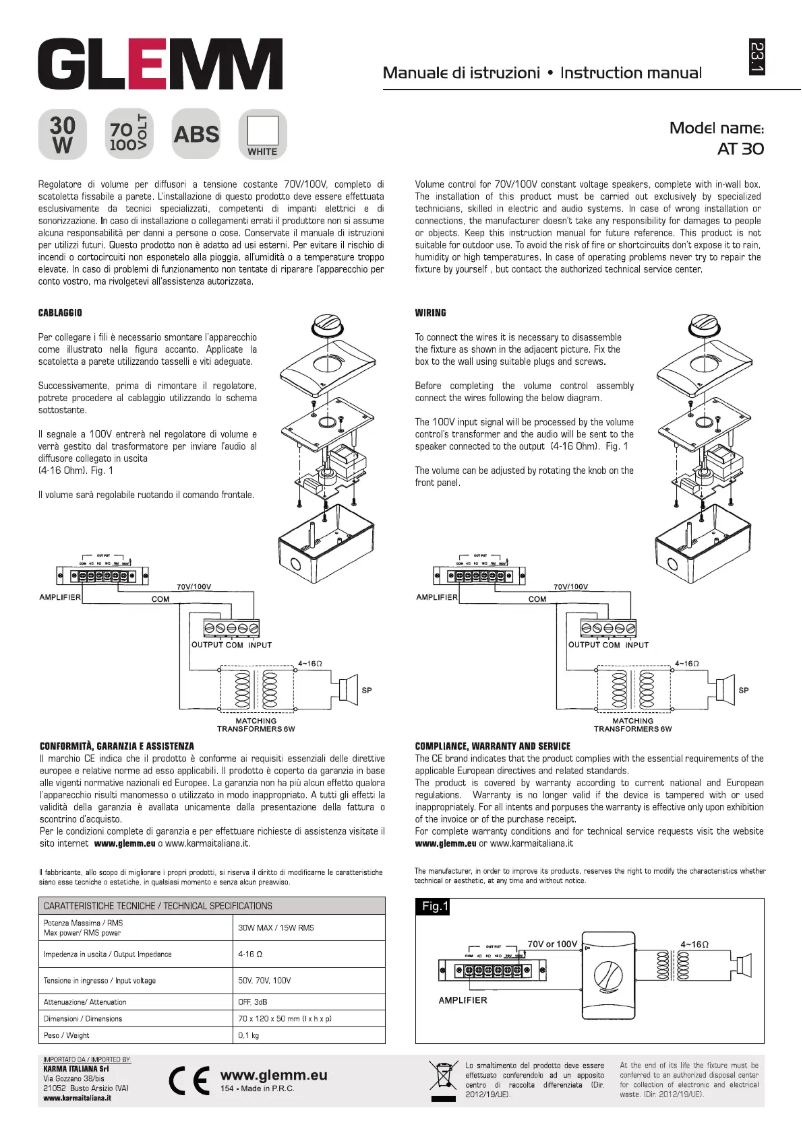 Imagen de la primera página del manual del dispositivo AT 30