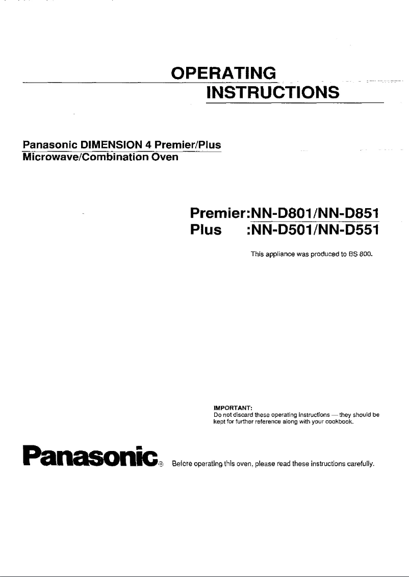 Página 1 del manual Manual de usuario Panasonic NN-D551