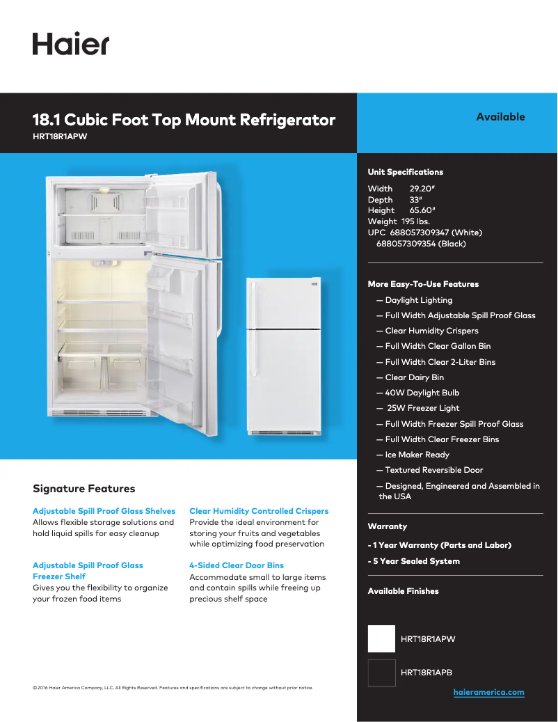 Imagen de la primera página del manual del dispositivo HRT18R1APB