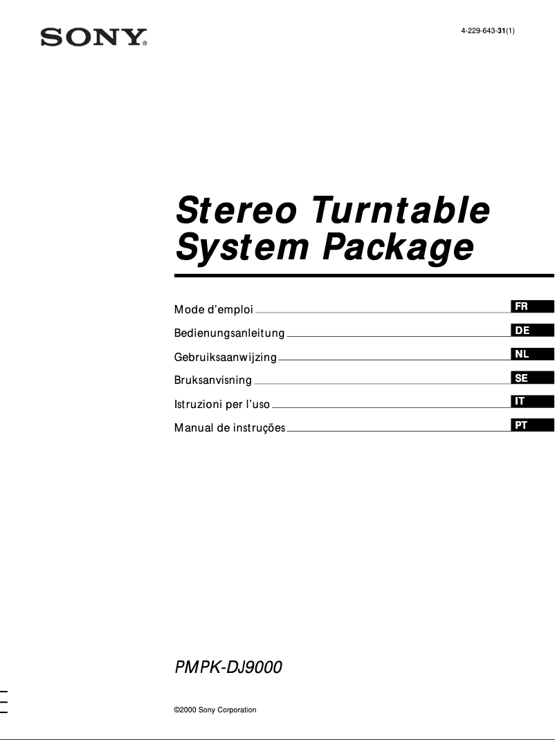 Página 1 del manual Manual de usuario Sony PMPK-DJ9000