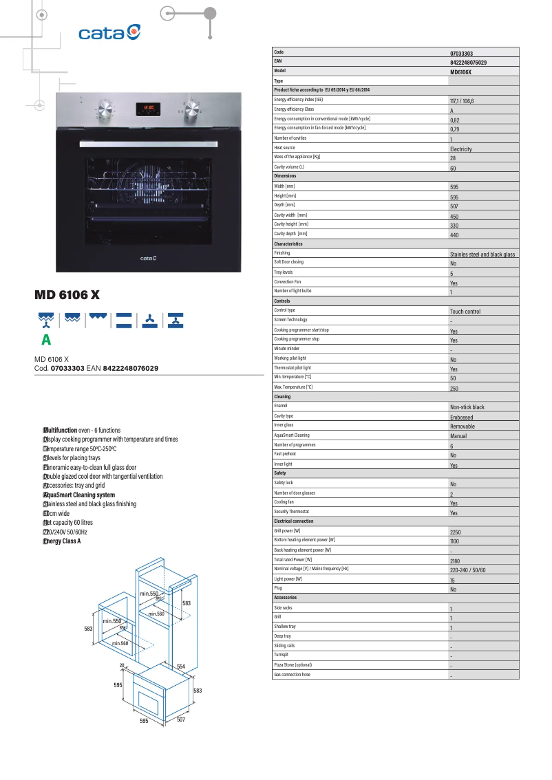 Imagen de la primera página del manual del dispositivo MD 6106 X