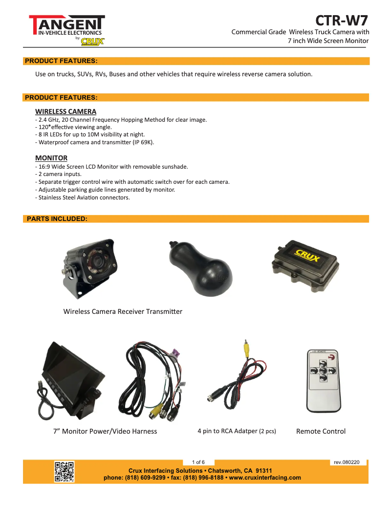 Página 1 del manual Manual de usuario CRUX CTR-W7
