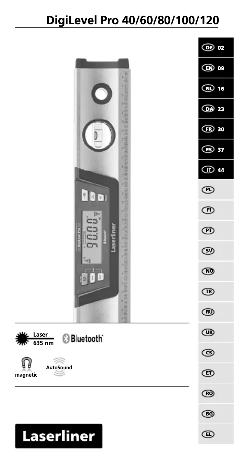 Imagen de la primera página del manual del dispositivo DigiLevel Pro 120
