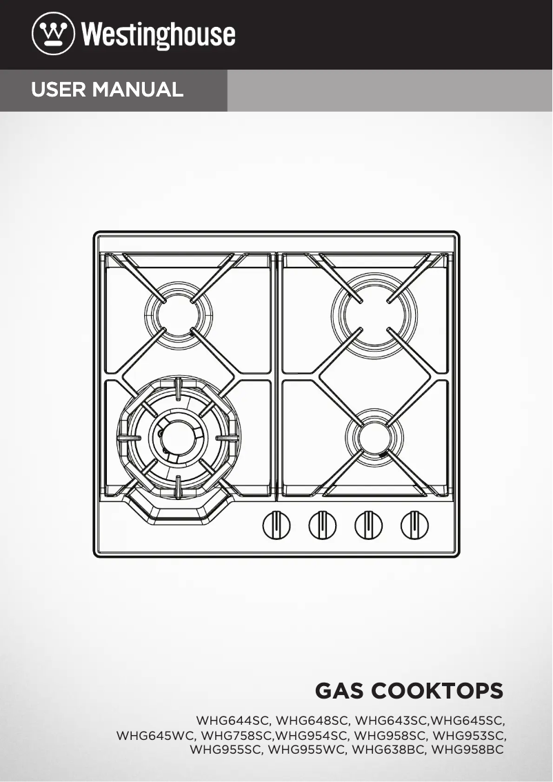 Página 1 del manual Manual de usuario Westinghouse WHG958SC