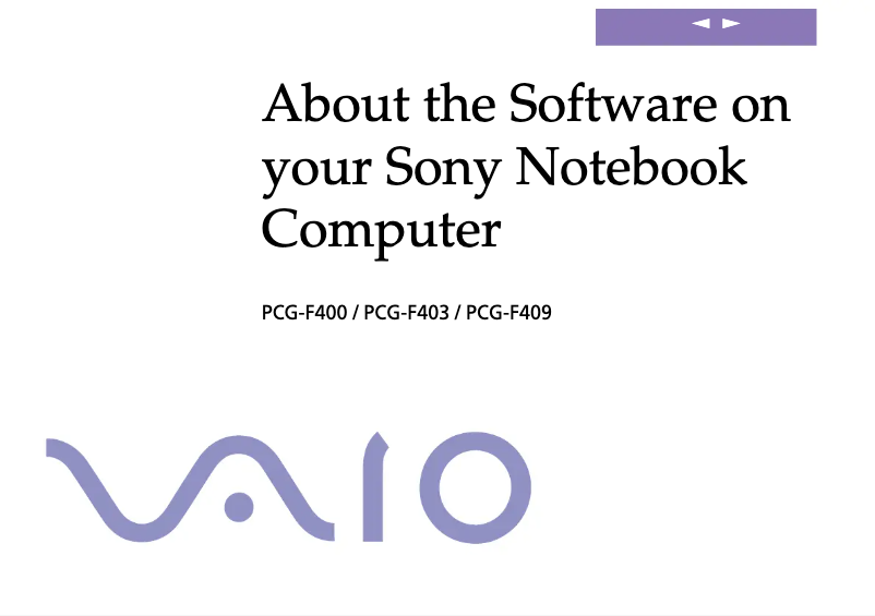 Imagen de la primera página del manual del dispositivo Vaio PCG-F400