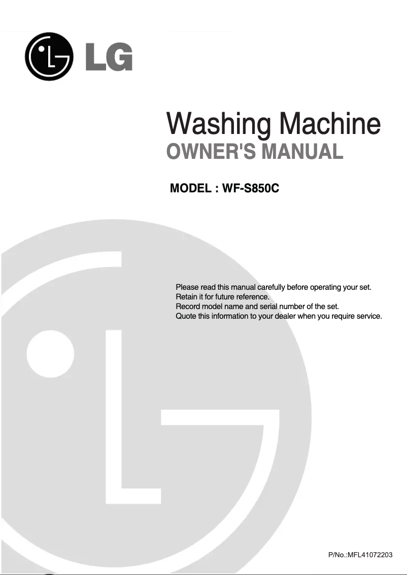 Imagen de la primera página del manual del dispositivo WF-S850C