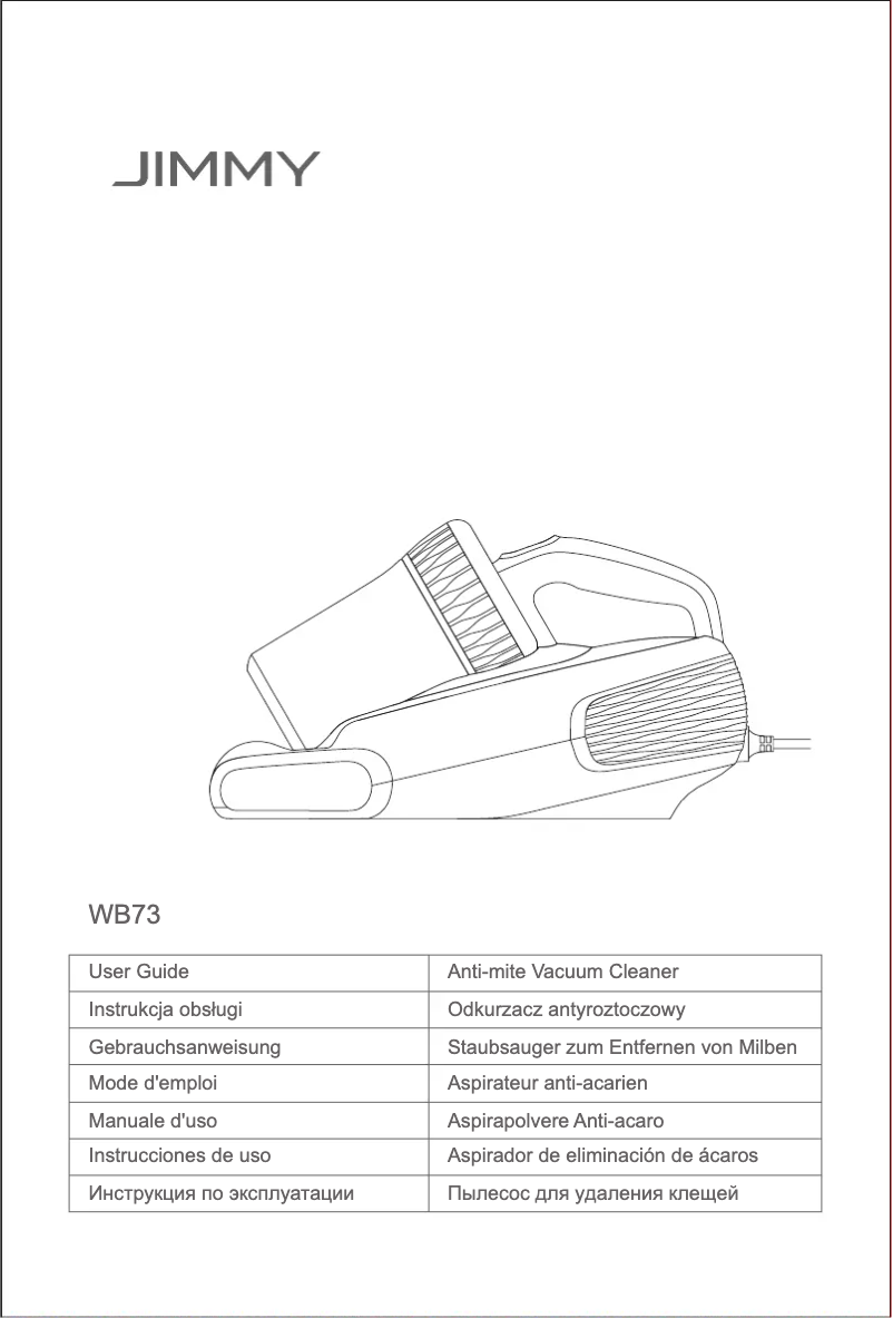 Página 1 del manual Manual de usuario JIMMY Anti-mite UV WB73