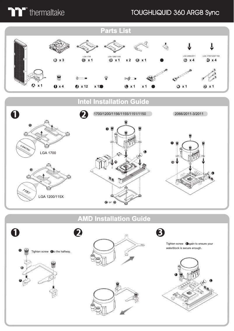 Imagen de la primera página del manual del dispositivo TOUGHLIQUID 360 ARGB Sync