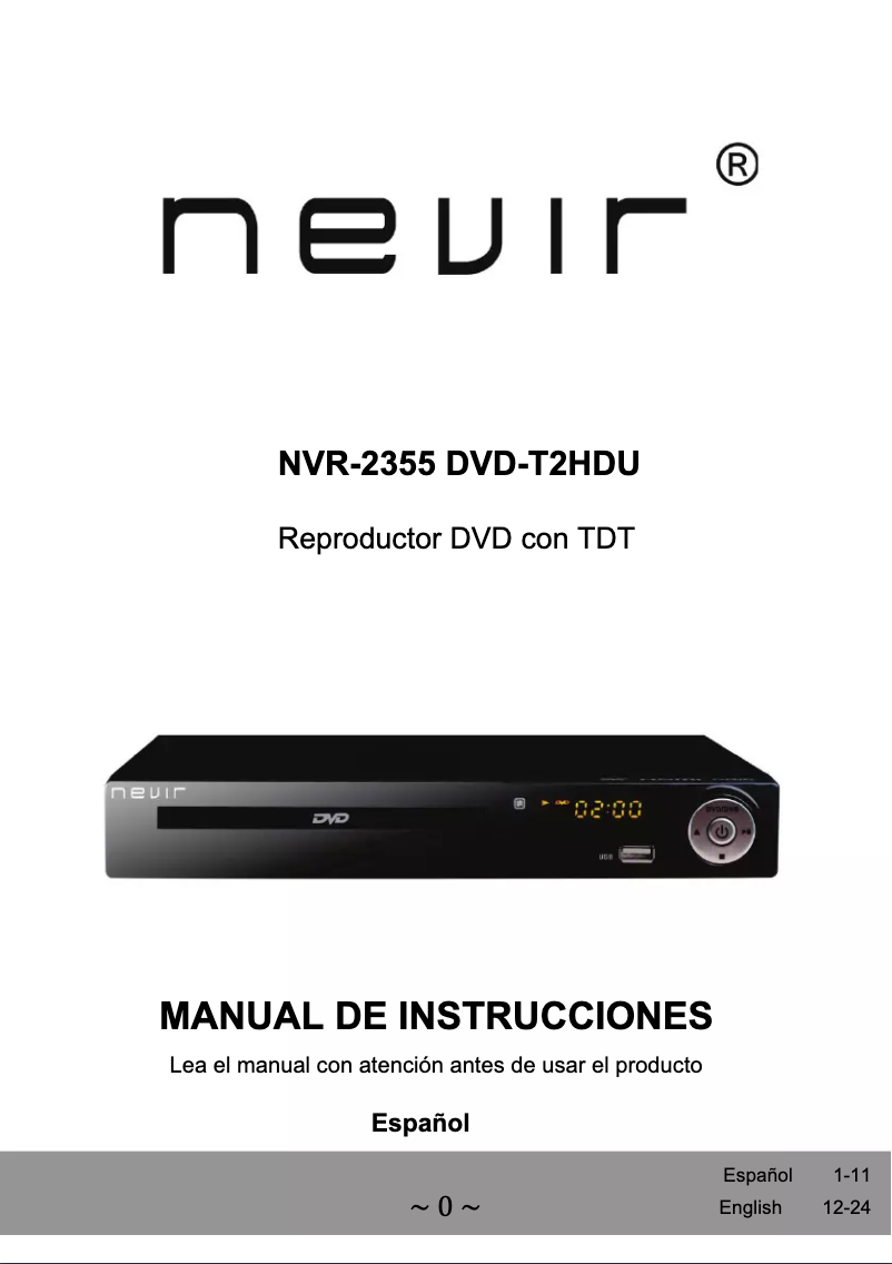 Imagen de la primera página del manual del dispositivo NVR-2355 DVD-T2HDU