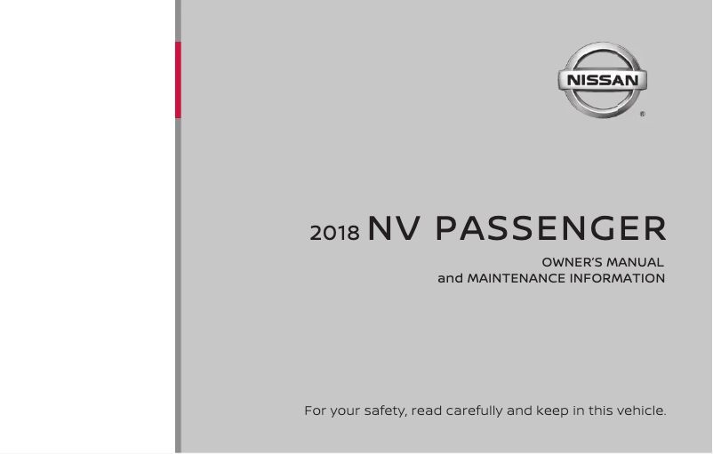 Página nº 1 - Manual de usuario Nissan NV Passenger (2018)
