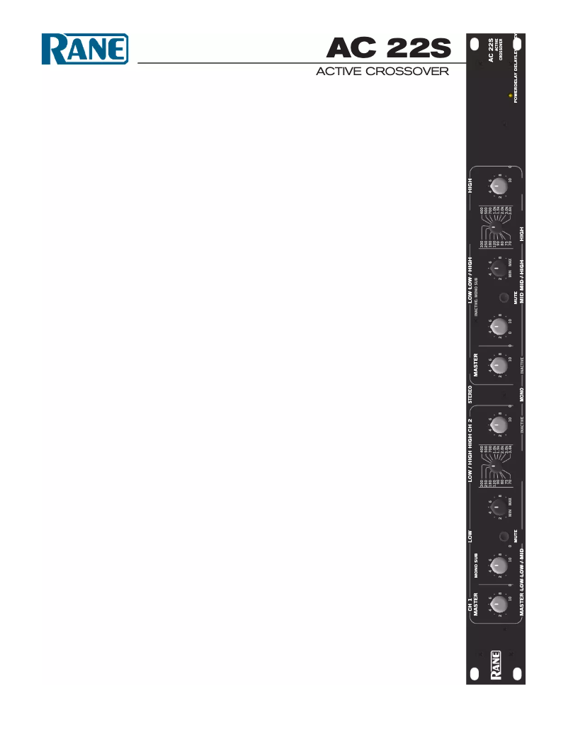 Página 1 del manual Manual de usuario Rane AC22S