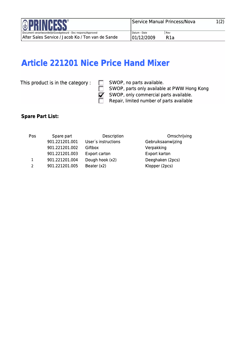 Imagen de la primera página del manual del dispositivo 221201