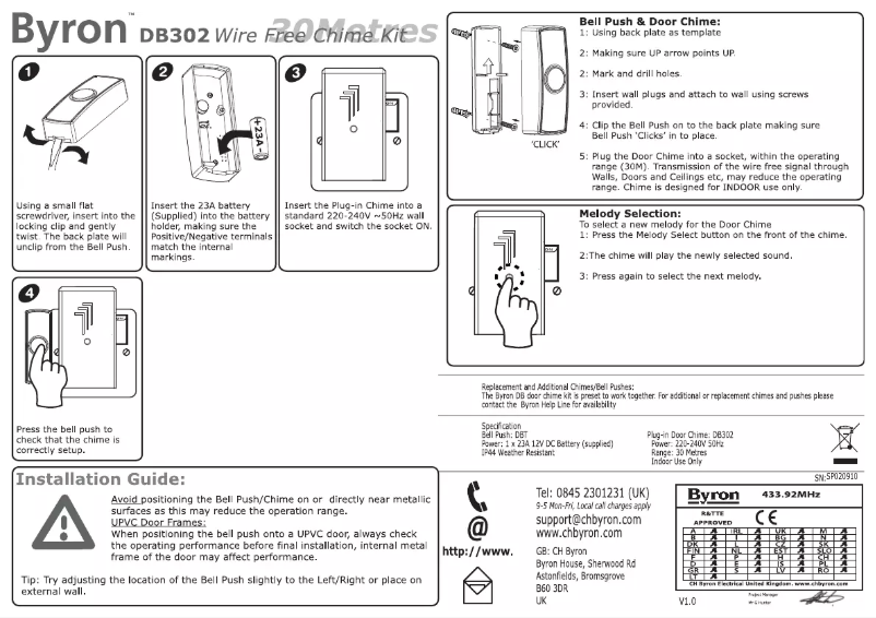 Imagen de la primera página del manual del dispositivo DB302