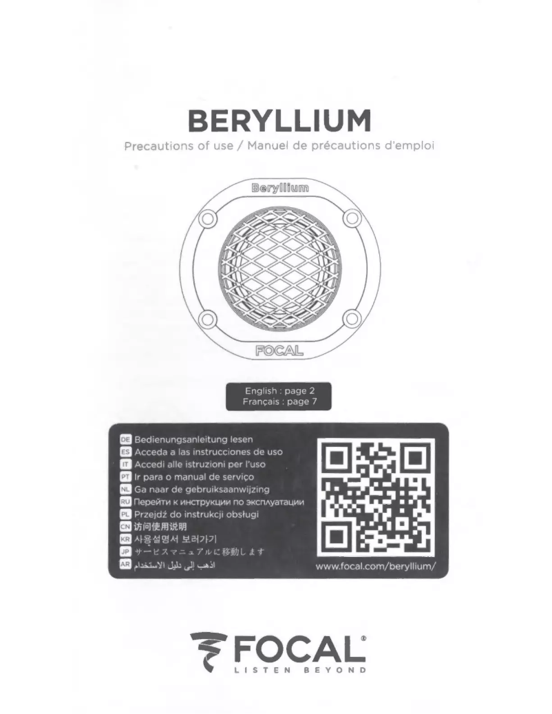 Imagen de la primera página del manual del dispositivo Beryllium