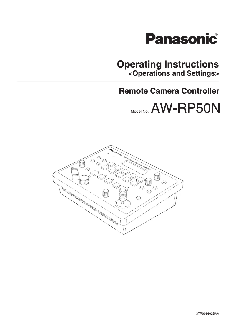 Imagen de la primera página del manual del dispositivo AW-RP50