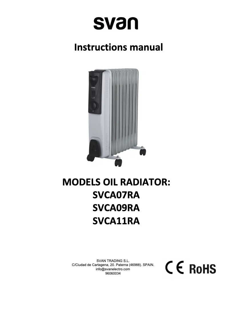 Página 1 del manual Manual de usuario SVAN SVCA07RA