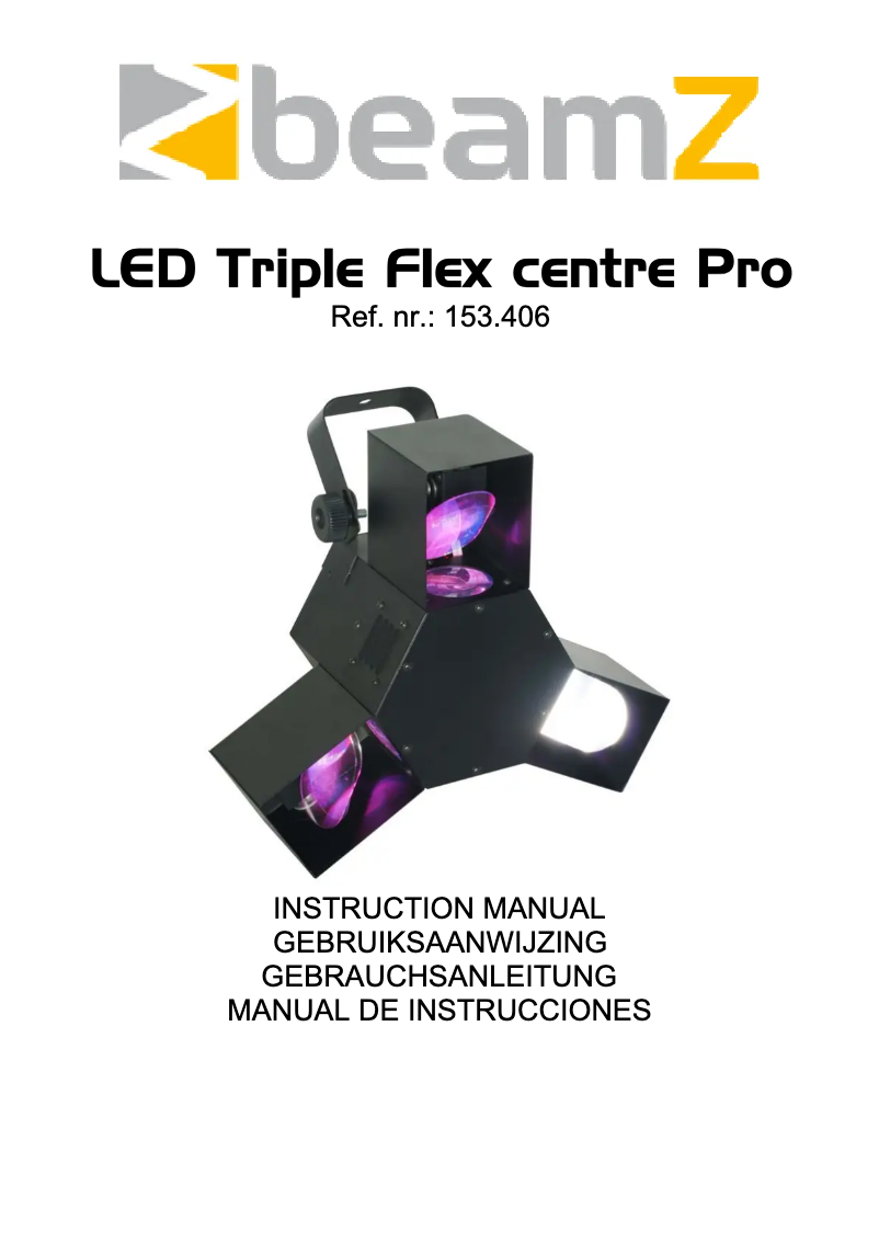 Página 1 del manual Manual de usuario BeamZ LED Triple Flex centre Pro